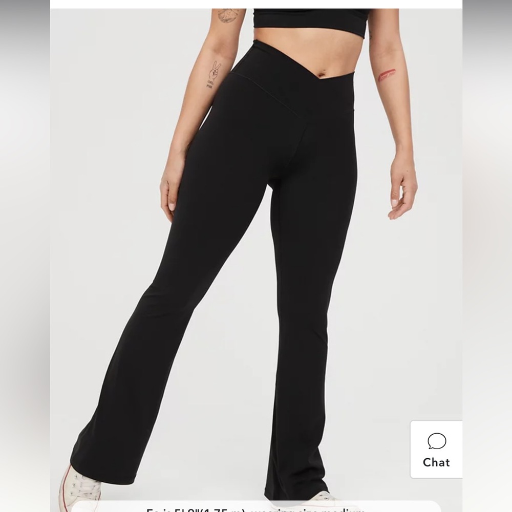 Aerie High wasted cross over flare legging